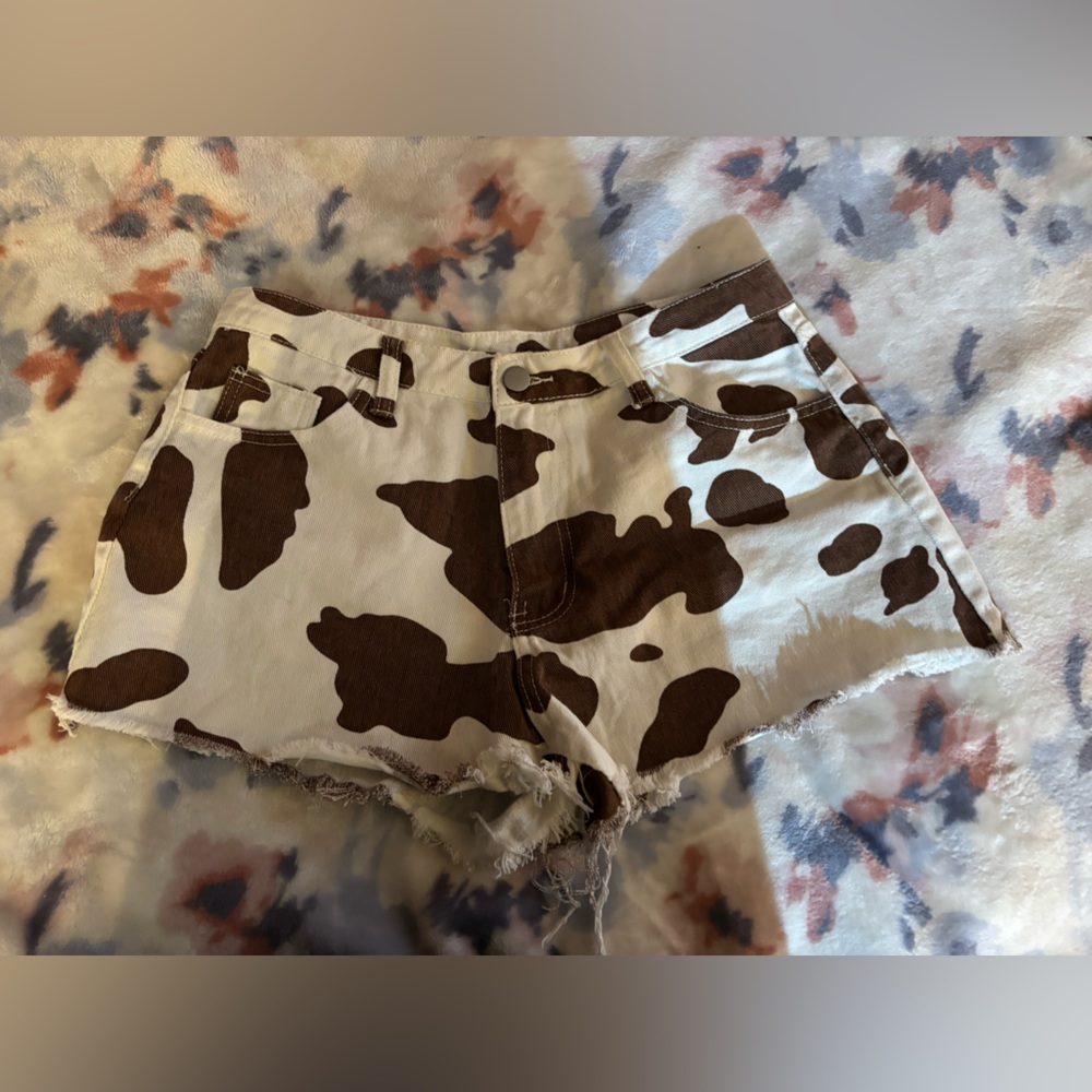Cow print Jean shorts